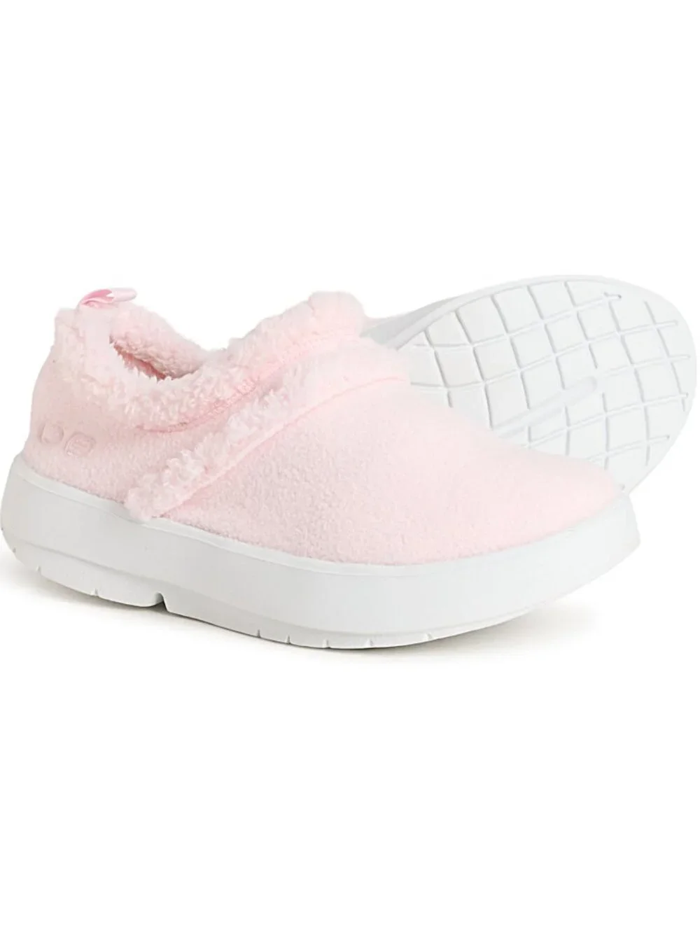 OOFOS Recovery Oocoozie Low Slip On Shoes -White/Pink-
